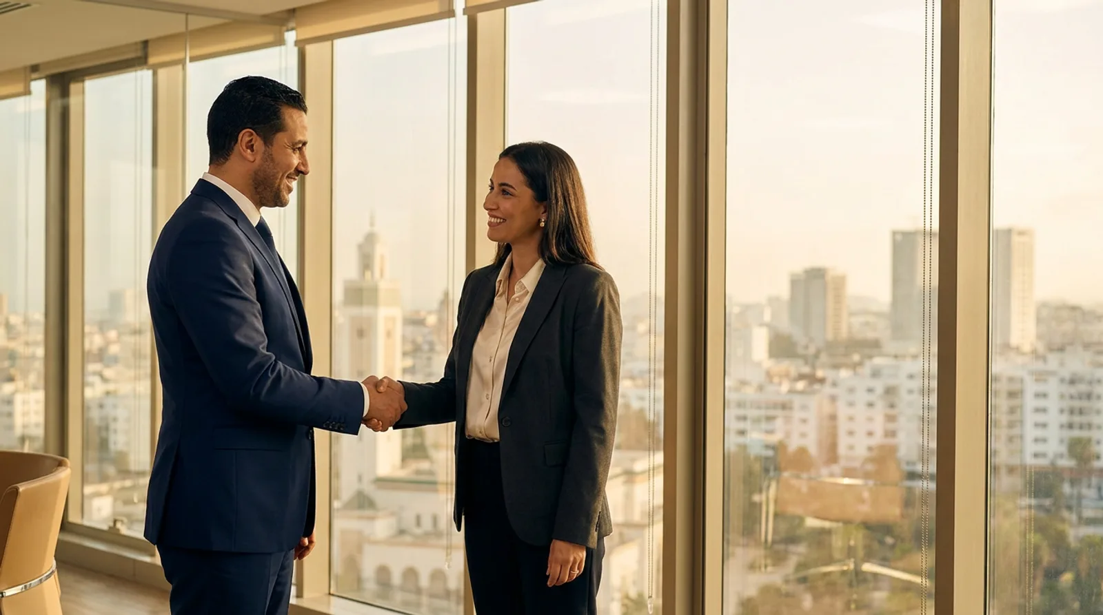 Poignee de main entre deux agents immobiliers